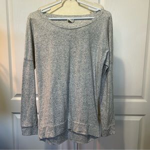 PINK Long Sleeve Top Heather Gray Dolman Style Boatneck Womens Sz XS